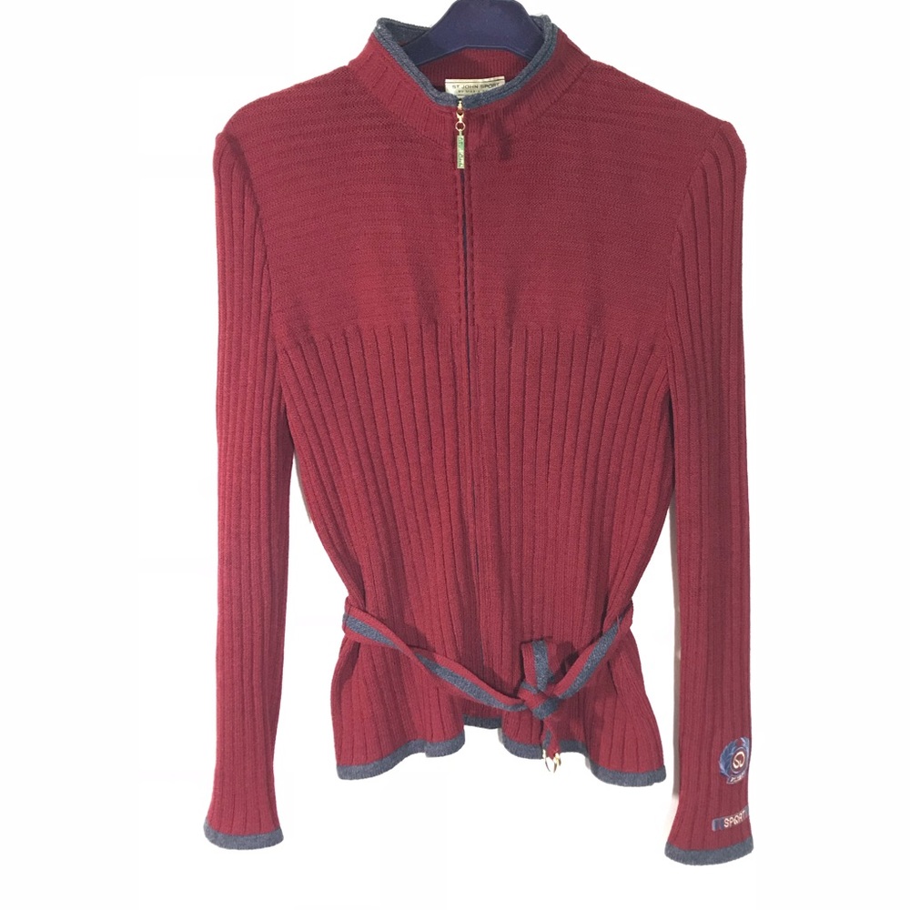 St. John | sport wool zip sweater jacket